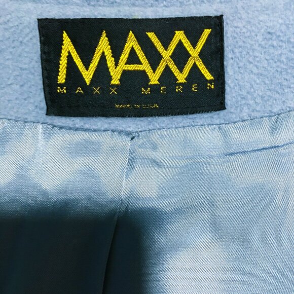 Women's Maxx Meren Wool Cashmere Pea Coat Sz 10 Light Blue Double Breasted Coat - Picture 5 of 6